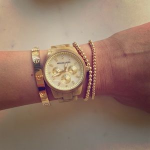 Michael Kors Ritz Horn Gold Beige Watch MK5039